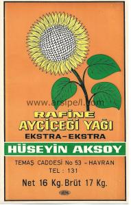 Rafine Ayçiçeği Yağı Teneke Kutu Etiketi - Harran Şanlıurfa