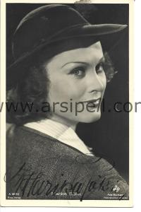 Sinema Sanatçısı Dansçı Marika Rökk İmzalı Kartpostal