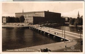 1950ler İsveç Stokcholm Kraliyet sarayı  S/B
kartpostal