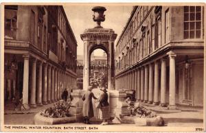 1950ler İngiltere The Mineral Water Fountain Bath
S/B Kartpostal