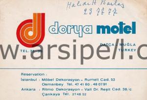 Muğla Datça Dorya Motel İş Yeri Kartviziti
