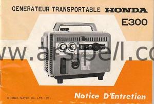 Honda E300 Taşınabilir Jenaretör Kullanım Kılavuzu 1971