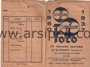 1937 Şlönser / Schleussner Fotoğrafçı reklamlı Fotoğraf kabı