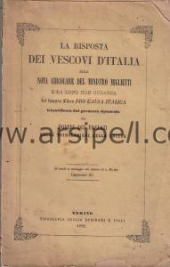 La Risposta Dei Vescovi D'italia alla nota
circolare del ministro miglietti e la loro non
curanza de famosa libra pro causa italica