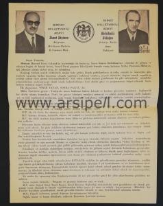 1973 Seçimleri Millet Partisi Milletvekil Adayı Ahmet Akçimen, Abdulkadir Akdoğan El İlanı