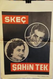 Tiyatrocu Şahin Tek Skeç Gösterisinin Ortaboy Afişi - İzmir -