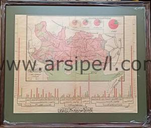 Osmanlıca Garbi Trakya Haritası ve Nüfus Grafikleri Tablosu