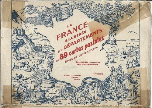 La France Illustree Par Departements / Fransa Şehirlerinin harita kartpostalları 90 adet