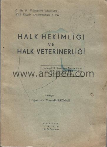 Halk Hekimliği ve Halk Veterinerliği