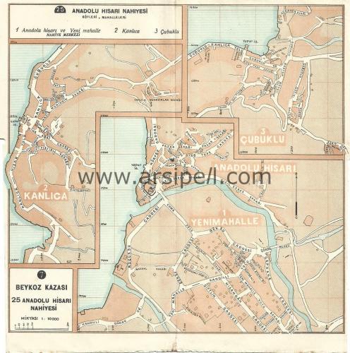 1934 İstanbul Şehir Rehberi - Anadolu Hisarı Nahiyesi