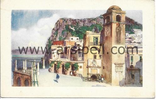 İtalya Kapri Adası Kartpostal / Italy Capri Postcard Il Vesuvio Della Terrazza Della Funicolare