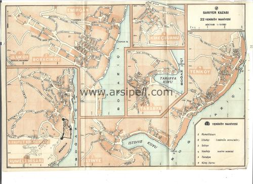 1934 İstanbul Şehir Rehberi - Sarıyer Kazası: Yeniköy Nahiyesi