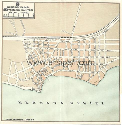 1934 İstanbul Şehir Rehberi - Bakırköy Kazası: Yeşilköy Nahiyesi