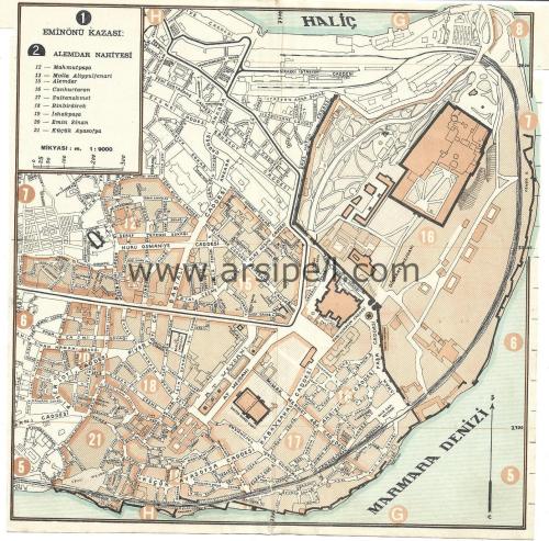 1934 İstanbul Şehir Rehberi - Eminönü Kazası: Alemdar Nahiyesi