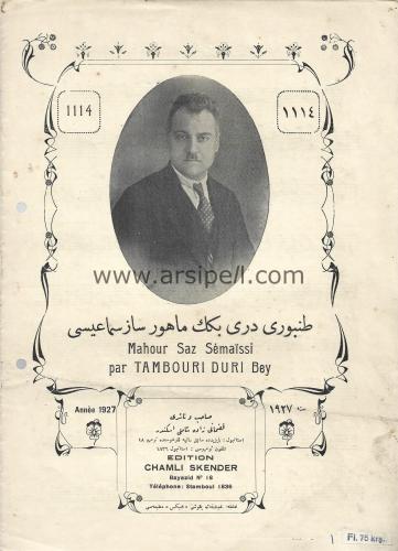 Osmanlıca - Şamlı İskender Müzik Notası No 1114 / Tamburi Duri Bey / Mahur Saz Semayisi