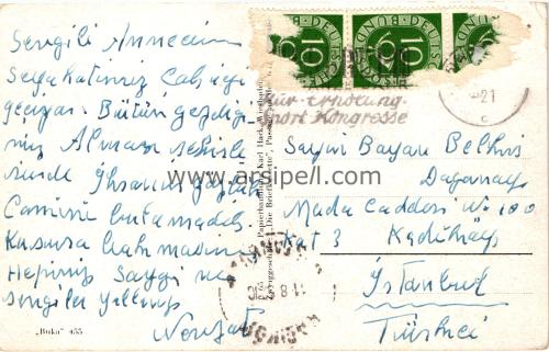 1950ler Almanya Wiesbaden Am Reisinger Brünnen S/B Kartpostal