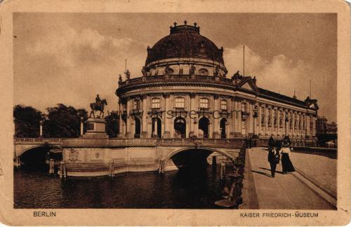 1950ler Almanya Berlin Kaiser Friedrich museum S/B Kartpostal