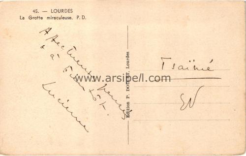 1950ler Fransa Lourdes S/B Kartpostal