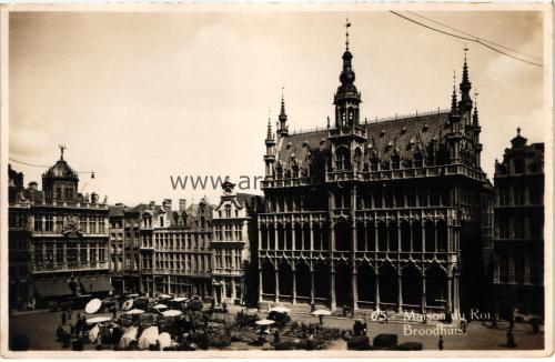 1950ler Belçika Maison du Roi Bruksel S/B kartpostal