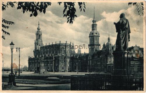 1950ler Almanya Dresden Hofkirche u. Schlob S/B Kartpostal