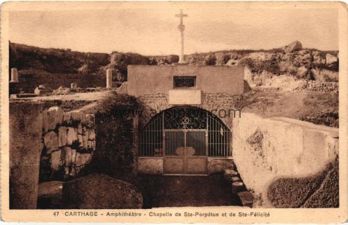 1950ler Tunus Carthage Chapelle De Ste Perpeture S/B Kartpostal