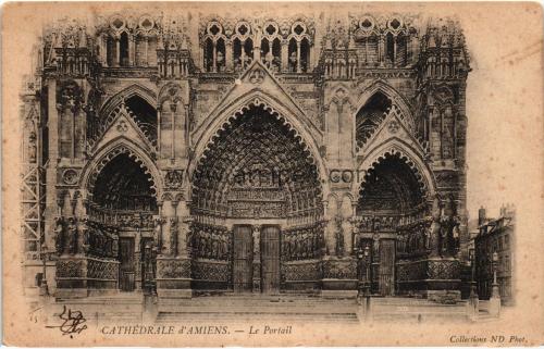 1950ler Fransa Paris Cathedrale D'Amiens S/B Kartpostal