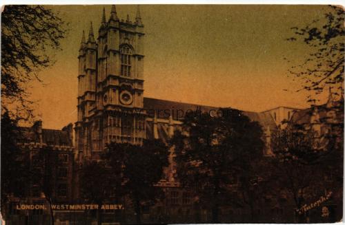 1950ler İngiltere London Westminster Abbey S/B Kartpostal
