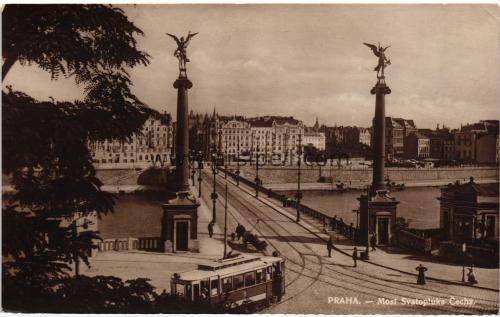 1950ler Çekya Praha Prag Most Svatopluck S/B Kartpostal