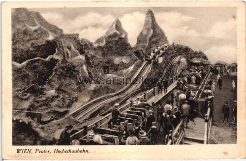 1950ler Avustuya Wien Hochschaubahn Lunapark Treni S/B Kartpostal