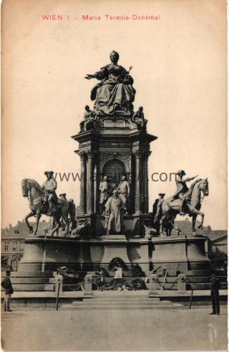 1950ler Avusturya Wien Viyana Maria Teresia Denkmal S/B Kartpostal