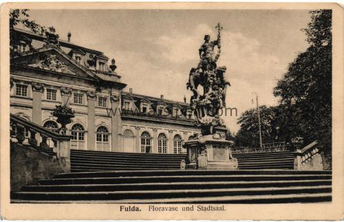 1950ler Almanya Fulda Floravase und S/B Kartpostal