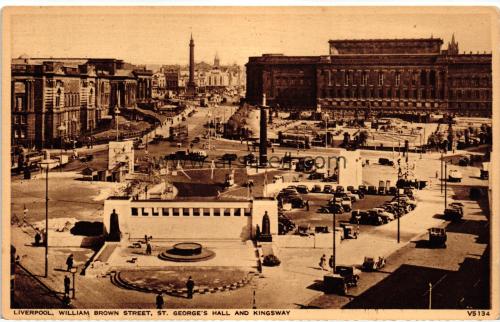 1950ler İngiltere Liverpool William Brown Street S/B Kartpostal