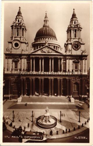 1950ler İngiltere London St Pauls Katedrali S/B Kartpostal