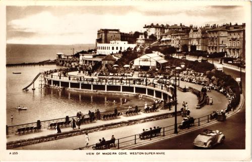 1950ler İngiltere Madeira Cove, Weston-Super-Mare S/B Kartpostal