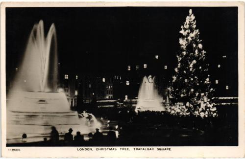 1950ler İngiltere London Trafalgar Square S/B Kartpostal