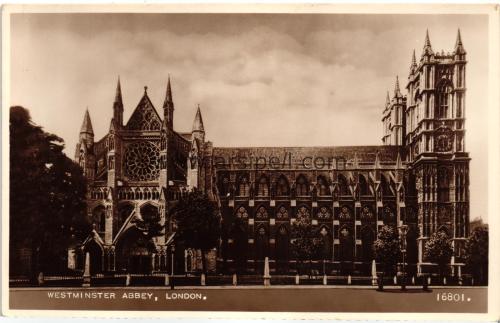 1950ler İngiltere London Westminster Abbey S/B Kartpostal