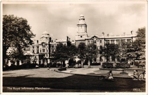 1950ler İngiltere Manchester Royal Infirmany S/B Kartpostal