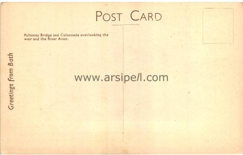 1950ler İngiltere Pulteney Bridge Bath S/B Kartpostal
