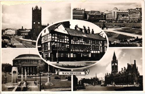 1950ler İngiltere Manchester Parçalı S/B Kartpostal