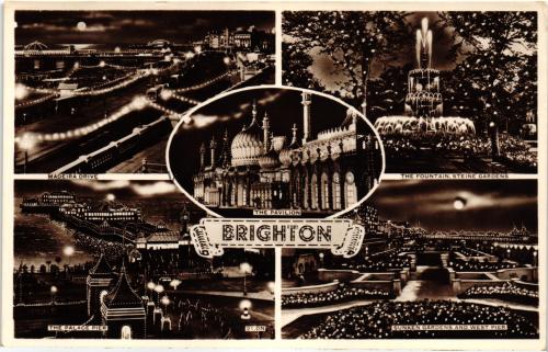 1950ler İngiltere Brighton Parçalı S/B Kartpostal