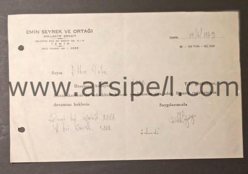 İzmir Esnaf ve Kurumlarına Ait Antetli Evraklar Lotu