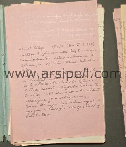 1954 İzmir Komünist Faaliyetleri Üzerine Tutuklananlar Hakkında Lot Dö