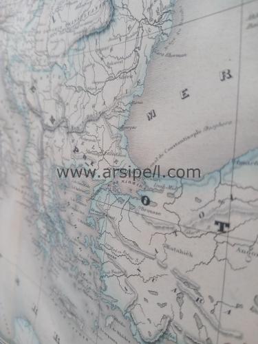 1860 Avrupa Harita Gravür / Europe Sous Charles-Quint ( XVI Siecle )