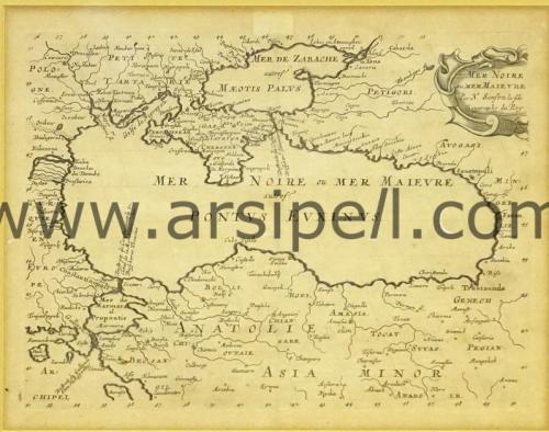 Karadeniz Kırım Boğazlar Gravürü / Mer Noire ou Mer Maieure 1648