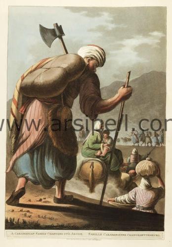 1803 A Caramanian Family changing it's Abode / Taşbaskı Karamanlı Aile Gravürü