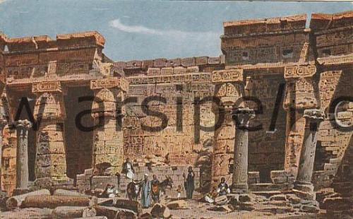 Mısır Luksor Bölgesi Medinet Habu Bölgesi Kartpostal / Der Hof Des Tempels Von Medinet Hobou Postcard