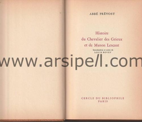 HISTORIE DU CHEVALIER DES GRIEUX ET DE MANON LESCAUT