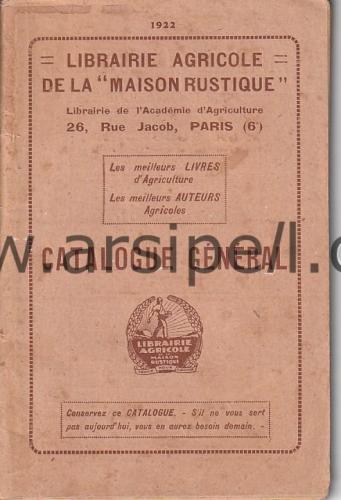 Librairie Agricole de la Maison Rustique (botanik, tarım, ziraat kataloğu)
