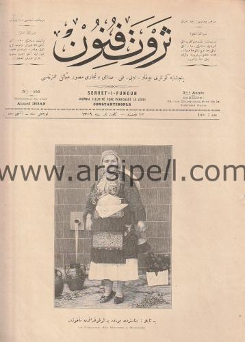 Osmanlıca Serveti Fünun Mecmuası Sayı 150 Yıl 1893/ Kapak: Manastır Yöresel Kıyafetiyle Kadın