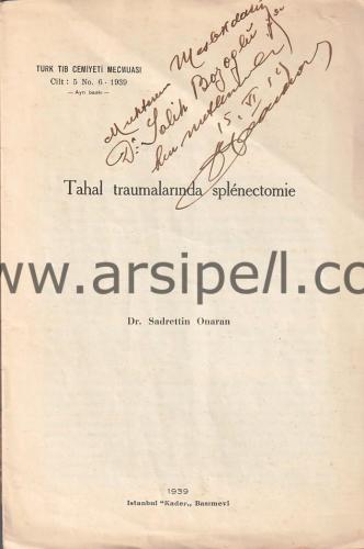 Tahal Traumalarında Splenectomie